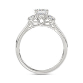 14K WHITE GOLD 1 3/8CT EMERALD/ROUND DIAMOND LADIES RING (CENTER STONE EMERALD DIAMOND 1CT)